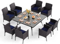 PHI VILLA 9 Pieces Square Outdoor Dining Set by PHIVILLAThepioneerofcomfortablehouseholdsupplies