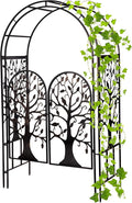 Plow & Hearth Arch Metal Outdoor Garden Arbor, 84 inches Tall, Iron Trellis by EvergreenGarden