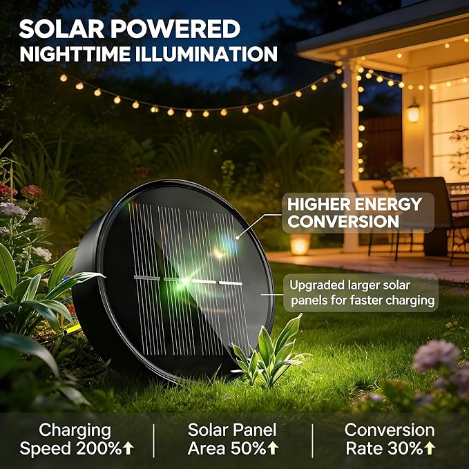 2 Pack Garden Decor Hanging Lanterns Outdoor Waterproof, Solar Lights Metal Sun - Image 5