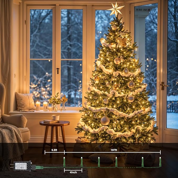 Extra Long Christmas Decorative Outdoor String Light 197 Feet 600LED 8 Modes - Image 7
