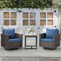 Belord Outdoor Bistro Set 3 Piece Wicker Swivel Rocker Patio Chairs, Oversize by Belord