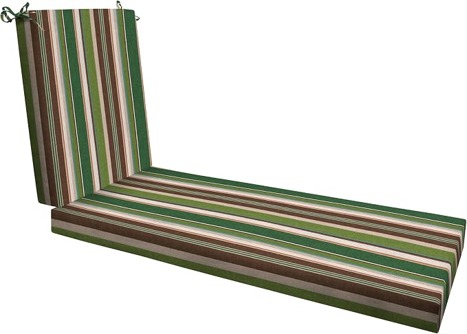 Honeycomb Outdoor Essentials Chaise Lounge, 21 x 70, Stripe Pine Green Chair by Honeycomb