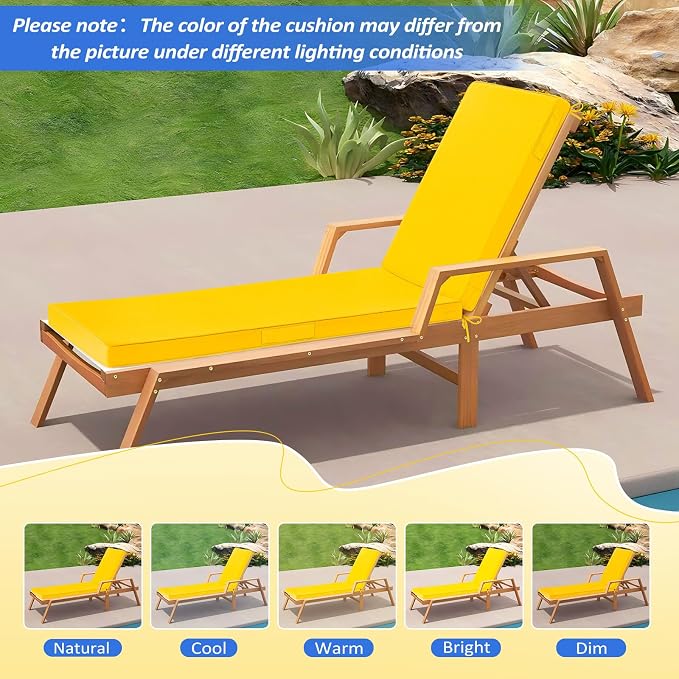 Basic Beyond Chaise Lounge Cushions Outdoor, 3-Layer Waterproof Outdoor - Image 6