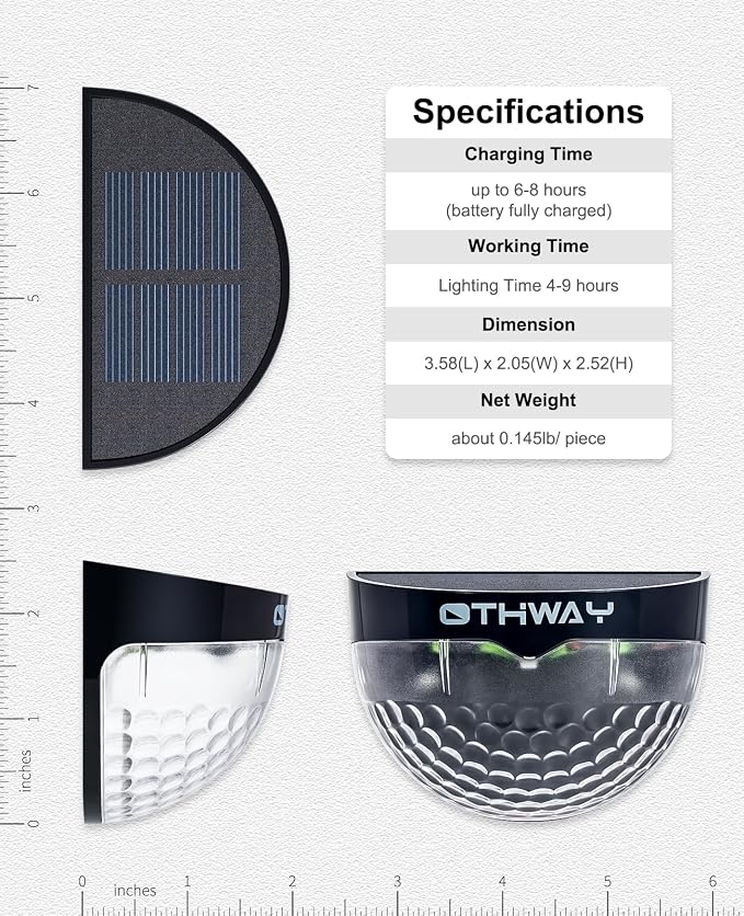 OTHWAY Solar Fence Post Lights Wall Mount Decorative Deck Lighting - Image 2