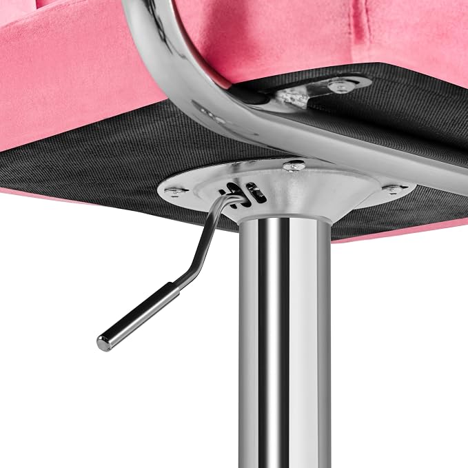 Yaheetech Bar Stools Set of 2, Adjustable Velvet Fabric Swivel Barstools - Image 10