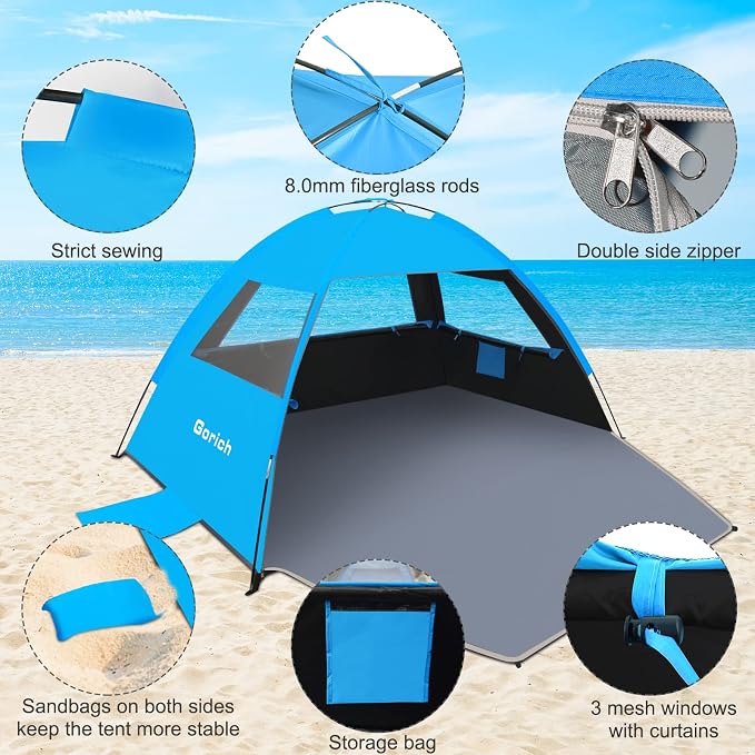 Gorich Beach Tent Sun Shelter for 3/4-5/6-7/8-10 Person - Image 5