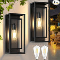 16.5'' Large Outdoor Porch Wall Lanterns, 2 Pack Matte Black Exterior Outdoor by Feanron