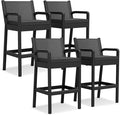 Outdoor Bar Stools Set of 4, Wicker Bar Chair by RELJOFUM