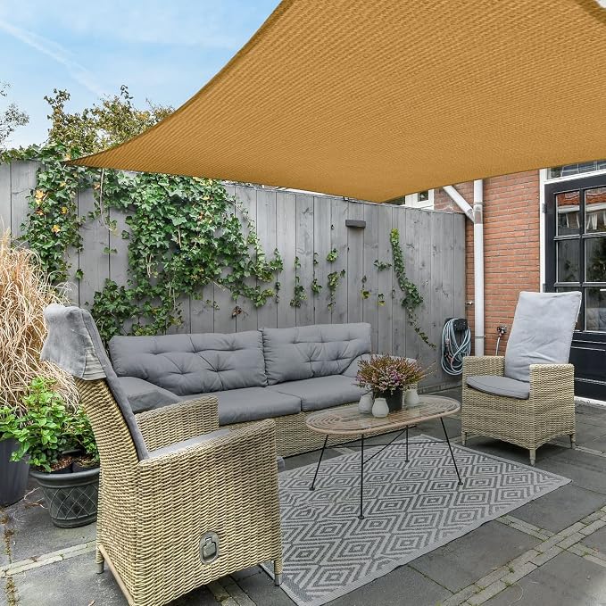 ASTEROUTDOOR Sun Shade Sail Rectangle 12' x 12' UV Block Canopy - Image 8