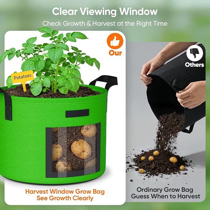 5 Gallon Potato Grow Bags: Set of 5 Colorful Gardening Supplies Fabric Pots - Image 4
