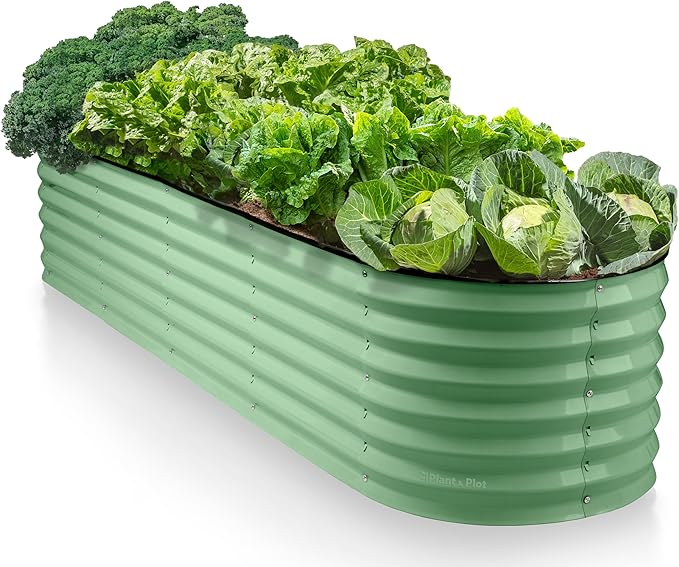 9-in-1 Galvanized Steel Raised Garden Bed // 8×2×1.5 ft Modular Planter by PlantPlot