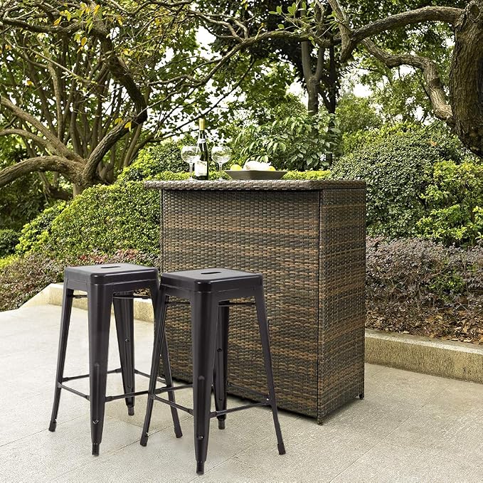 FDW Bar Stools Set of 4 Counter Stool Metal Bar Stools 30 Inches Height - Image 2