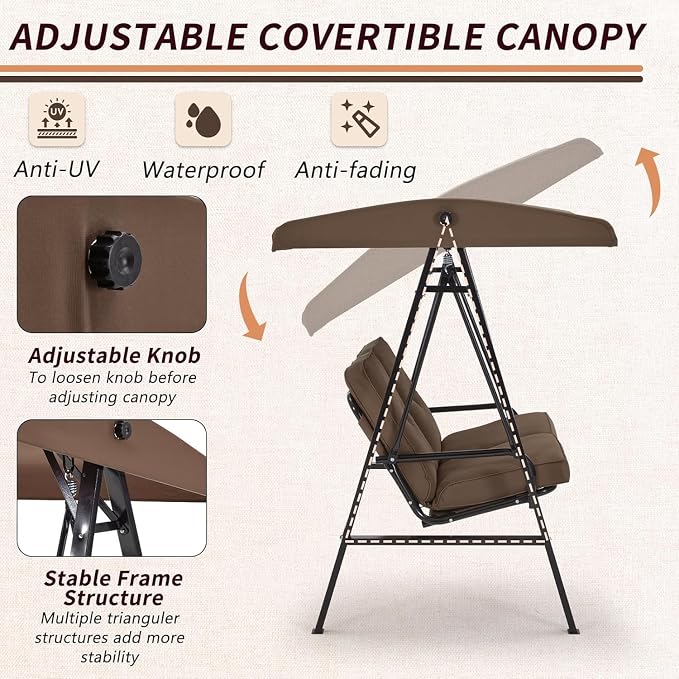 AECOJOY Outdoor Patio Swing Chair - Image 2