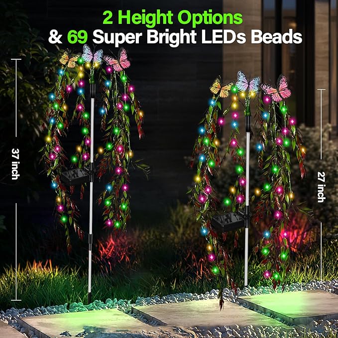 Solar Garden Lights Outdoor Decorative Waterproof, 69LED Swaying Tree Solar - Image 5