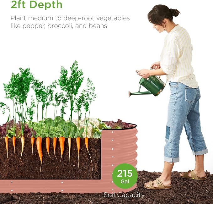 Best Choice Products 8x2x2ft Metal Raised Garden Bed, Oval Outdoor Deep Root - Image 2