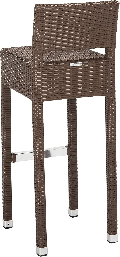 SAFAVIEH FOX5212A Collection Landry Black Indoor/Outdoor Bar Stool - Image 9