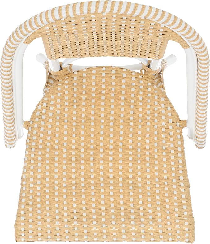 SAFAVIEH Outdoor Collection Torino Natural Wash & White Parisian Bistro Chair - Image 8