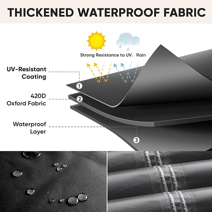 BALEINE Patio Furniture Covers, Outdoor Furniture Covers Waterproof, Heavy Duty - Image 4