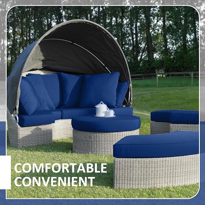 Patelai 66" Outdoor Daybed Cushion Cover Round Replacement - Image 5