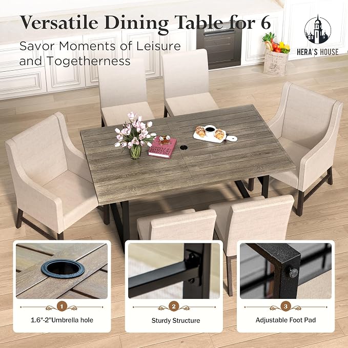 HERA'S HOUSE 7-Piece Indoor/Outdoor Dining Set - Image 4
