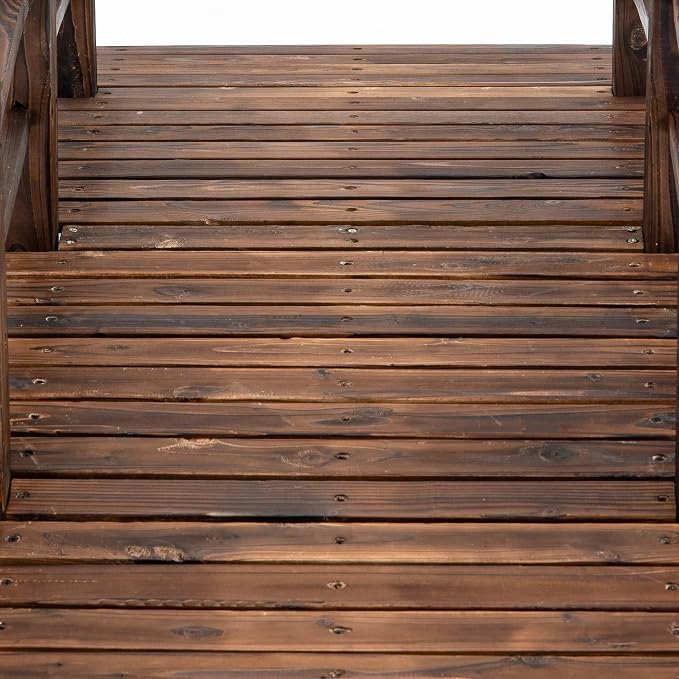 Fir Wood Garden Bridge, 5ft Arc Walkway - Image 9