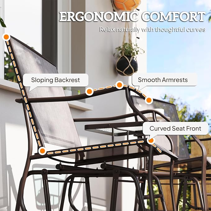 Outsunny Outdoor Glider Chairs - Image 9