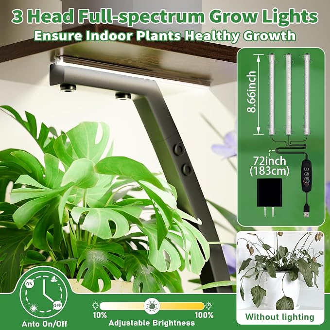 CODACE Plant Stand Indoor with Grow Lights, 6 Tiered Plant Shelf Indoor - Image 4