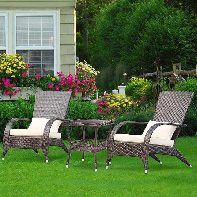 Outdoor Side Table Patio Wicker Coffee Table Outdoor End Table Rattan Bistro - Image 5