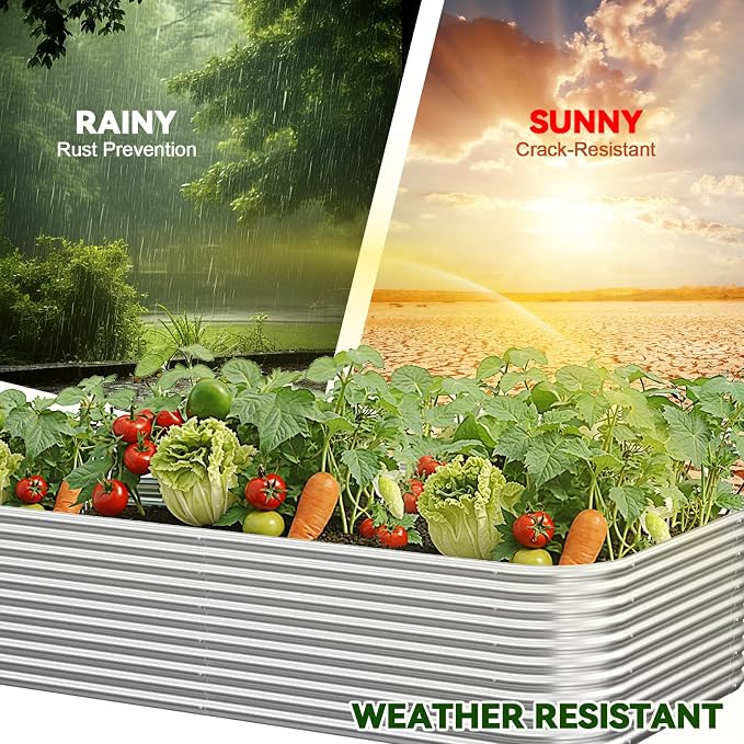 2 Pack Tall 6x3FT Corrugated Galvanized Steel Raised Garden Bed Outdoor - Image 6