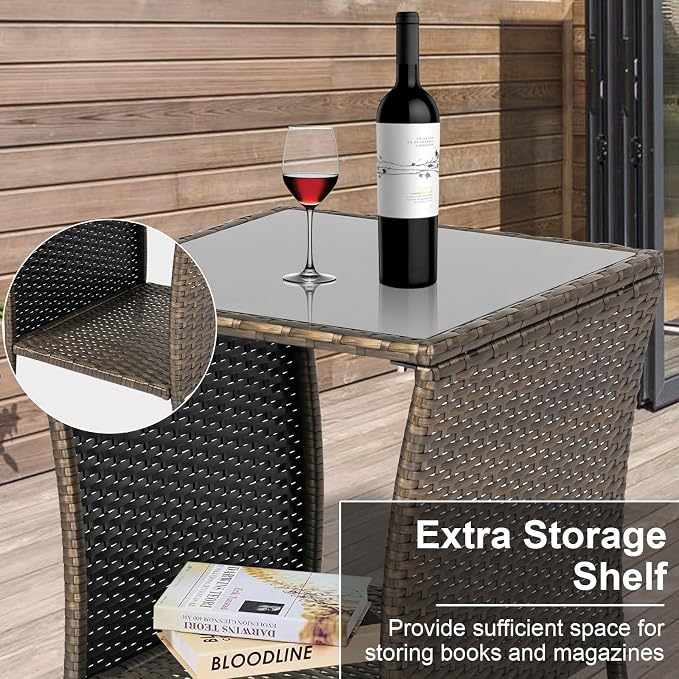 Kinfant Rattan Patio Side Table - Image 5