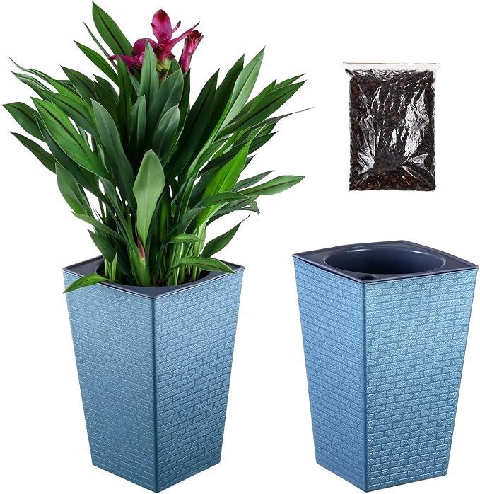 2 Pack Self Watering Planters 10.7" x 6.9" Planter by Planterhoma
