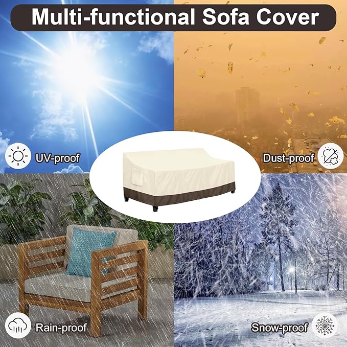 PureFit Outdoor Couch Cover Waterproof Patio Sofa Furniture Covers, 3-Seater - Image 6