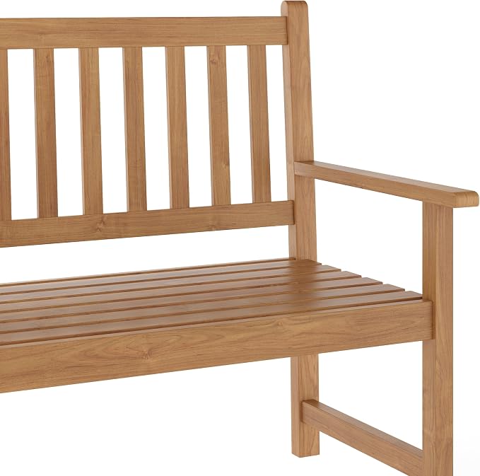 Flash Furniture Adele Commercial Indoor/Outdoor Acacia Wood Bench, 2-Person - Image 6