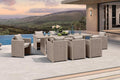PURPLE LEAF 9 Pieces Outdoor Patio Dining Set Modern Large Weather-Resistant by PURPLELEAF