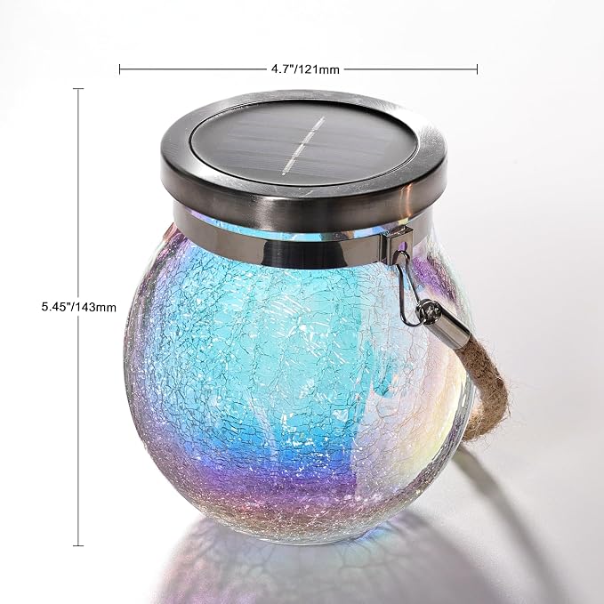 Cooo Christmas Gifts 4 Pack Solar Lanterns Waterproof Outdoor Iridescent Heavy - Image 4