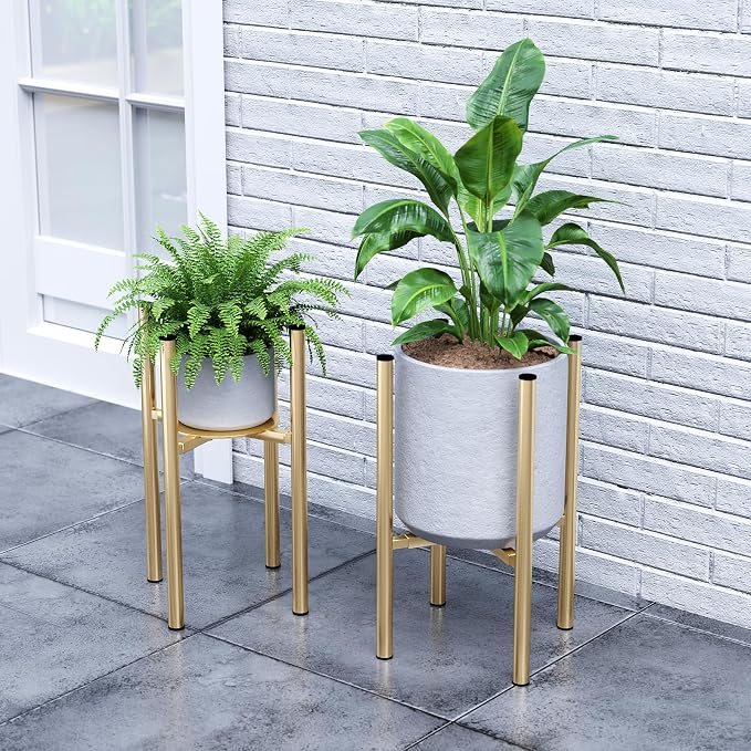 Plant Stand Indoor for 2 Height Options, Mid Century Modern Outdoor Planter - Image 2