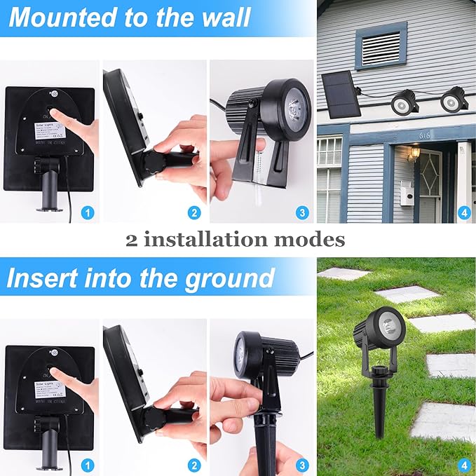 Solar Spot Lights Outdoor Color Changing, Solar RGB Spotlights Waterproof - Image 5