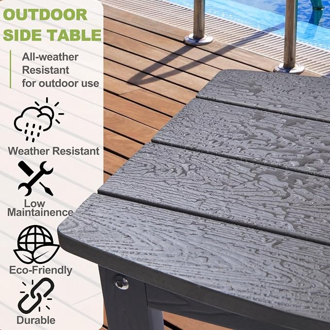 Y&M Outdoor Side Table, HIPS Adirondack Small Single Table, Waterproof Square - Image 7