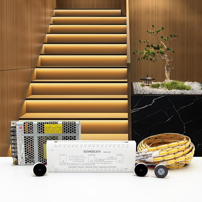Intelligent Motion Triggered LED Stair Lighting Kit KMG-3233 by KOMIGAN