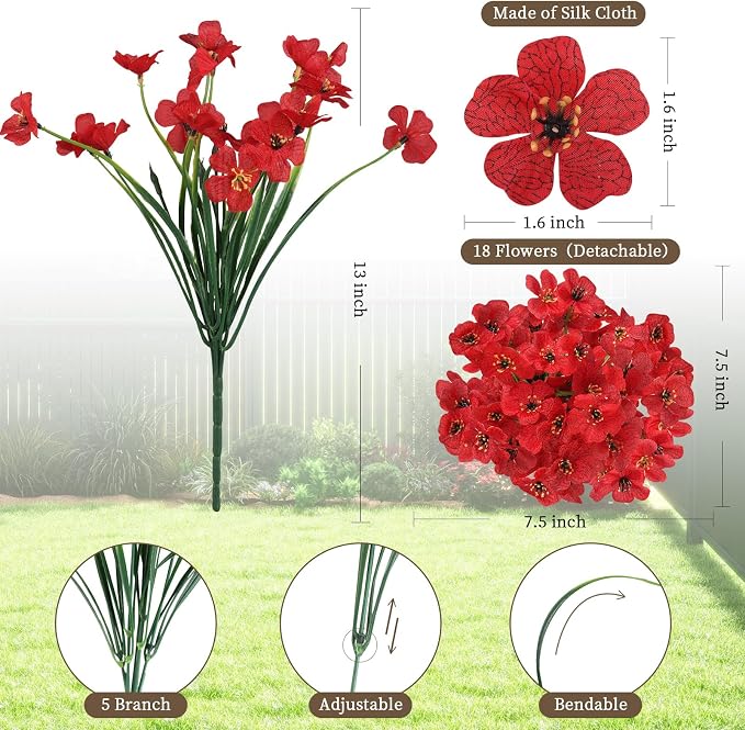 24 Red Bundles Artificial Flowers - Image 2