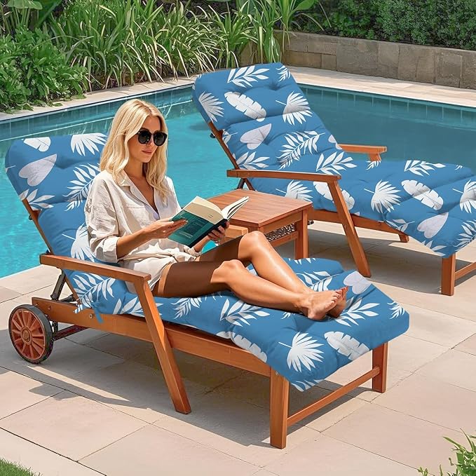 Outdoor Chaise Lounge Chair Cushion 75.1 x 22.8 x 4.7 Inches 100% Waterproof - Image 6