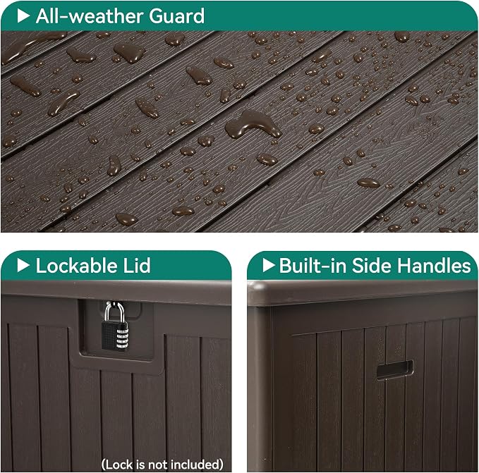 YITAHOME 230 Gallon Double-Wall Deck Box - Image 4