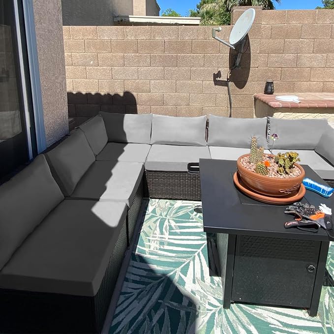 Sqodok Outdoor Cushion Covers 14Pcs Patio Cushion Slipcovers, Replacement - Image 3