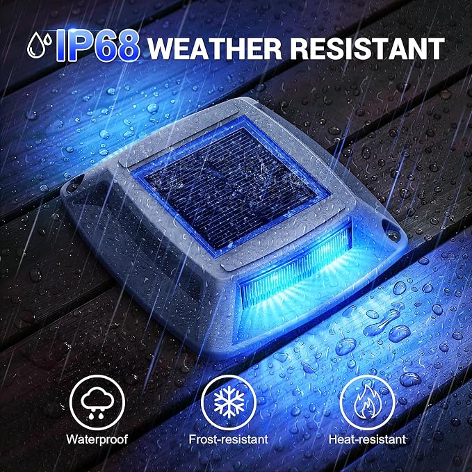 Solar Driveway Lights Outdoor 16 Pack, IP68 LED Solar Powered Waterproof - Image 2