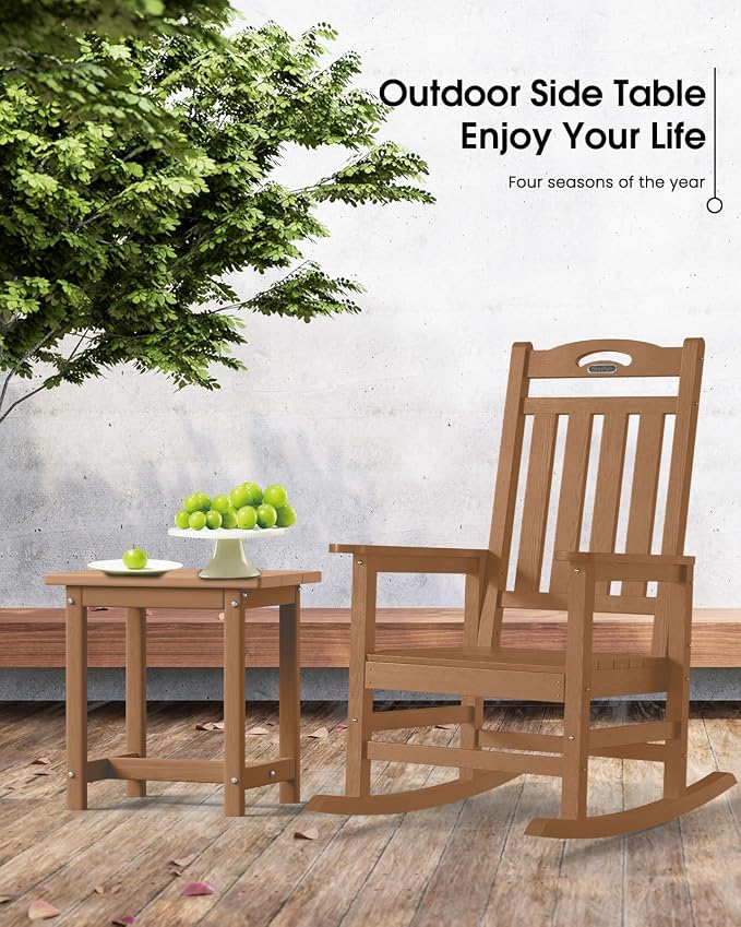 Outdoor Side Table – 17" HDPE Adirondack Side Table, Sturdy Small Outdoor Tables - Image 3