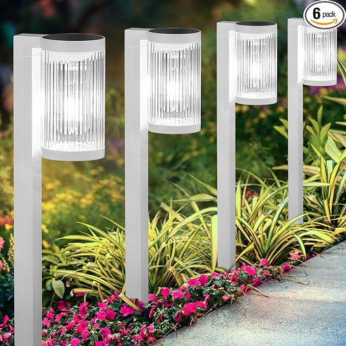 Solar Pathway Lights Outdoor, 6 Pack Upgraded Outdoor Solar Lights by ELECLINK