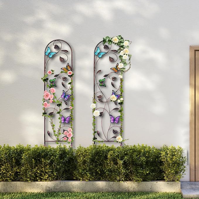 aboxoo Set of 2 Packs Butterfly Metal Garden Trellis - Image 7