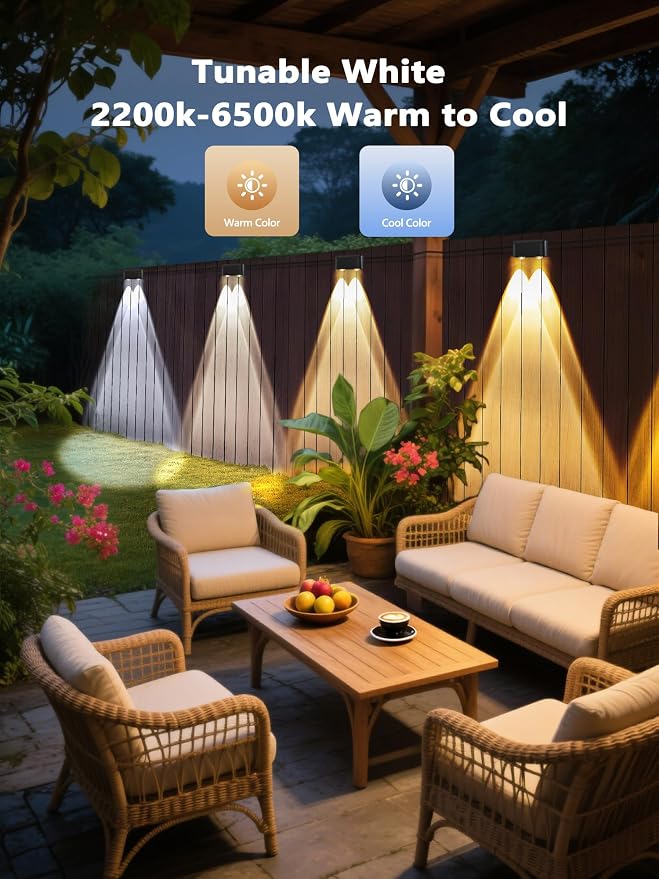Brizled Smart Outdoor Fence Lights, 12 Lamps Tunable White + RGB Deck Lights - Image 4