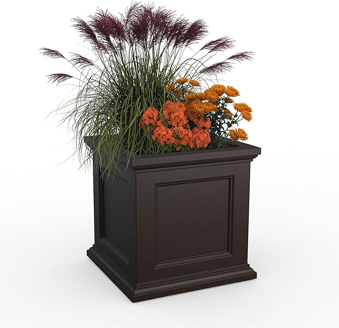 Mayne Fairfield 24-Inch Self Watering Square Planter Box, Weather-Resistant and by Mayne