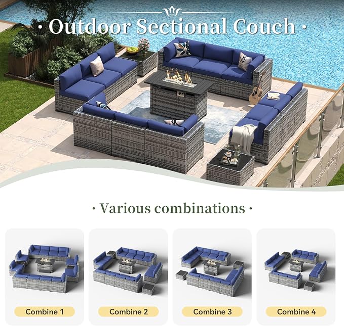 Aoxun 15 Piece Patio Furniture Set - Image 6